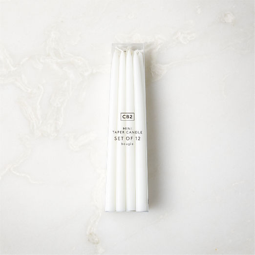 Small White Taper Candles Set of 12