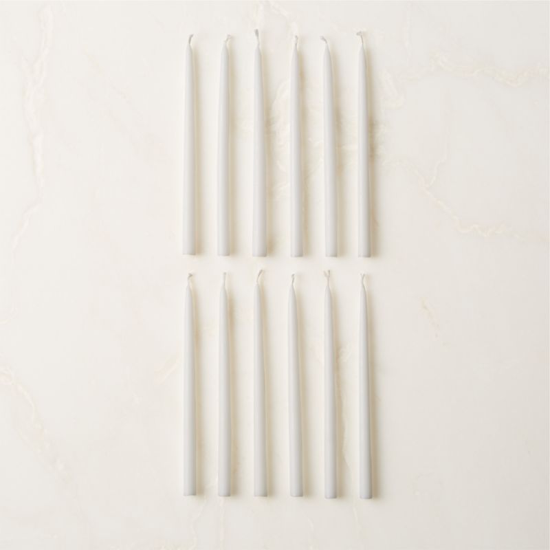 View Small White Taper Candles Set of 12 details