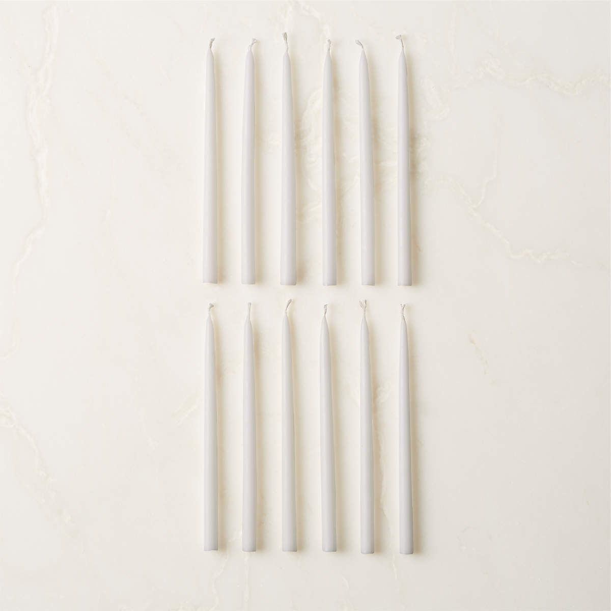 Small White Taper Candles Set of 12 + Reviews CB2