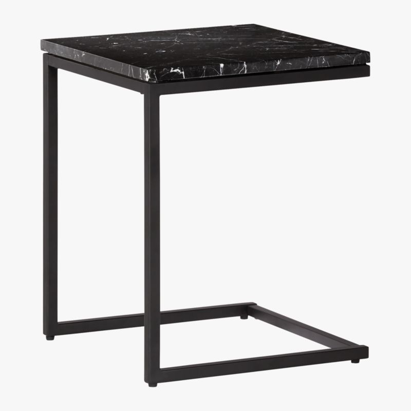 Smart Black C Table with Black Marble Top - image 3 of 6