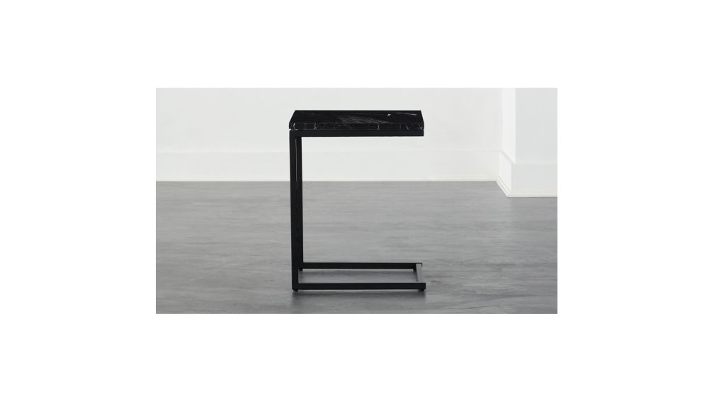 Smart Black C Table with Black Marble Top + Reviews CB2 Canada