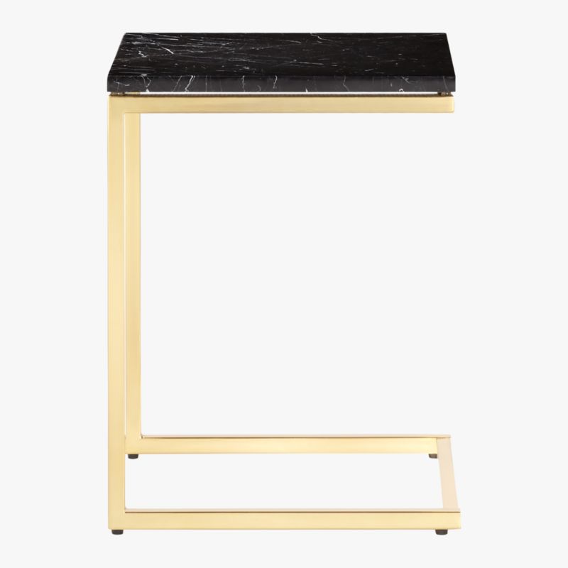 Smart Brass C Table With Black Marble Top + Reviews | CB2