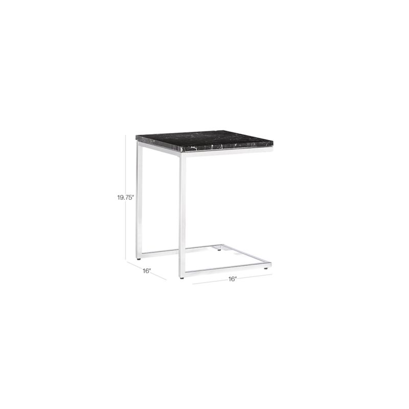 View Smart Chrome C Table with Black Marble Top - image 2 of 5