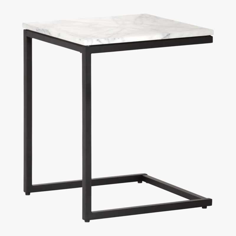 Smart Black C Table with White Marble Top - image 3 of 5