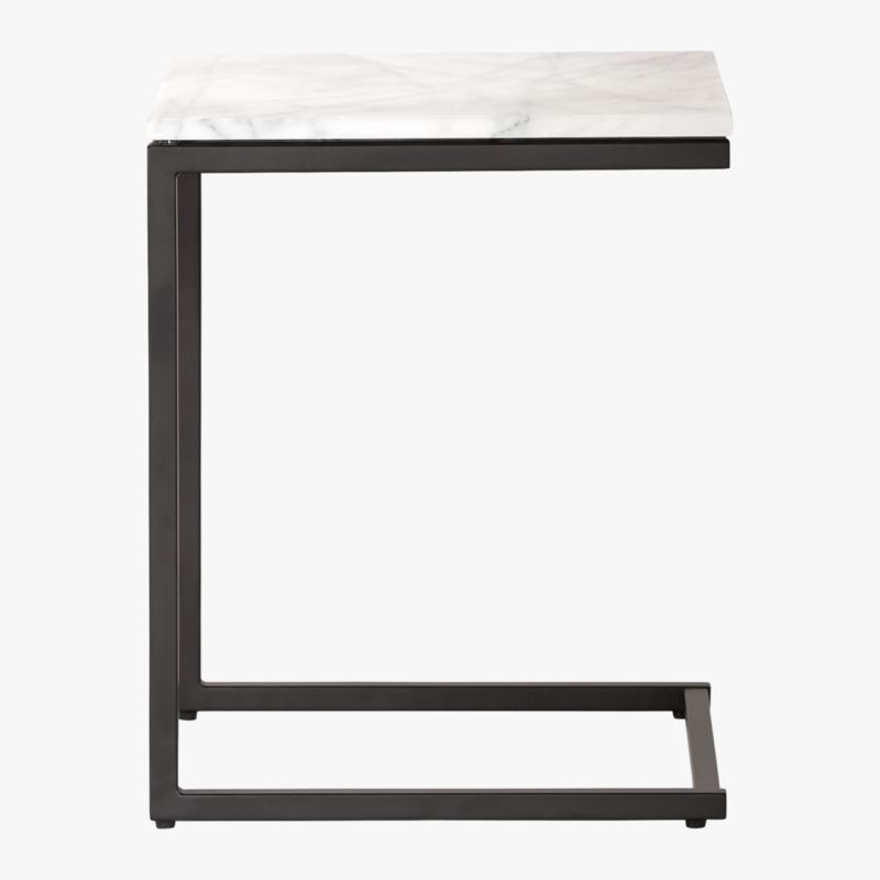 Smart Black C Table with White Marble Top - image 2 of 5