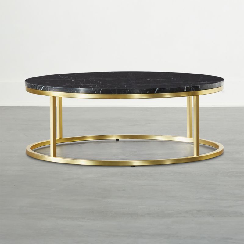 Smart Brass Coffee Table with Black Marble Top + Reviews