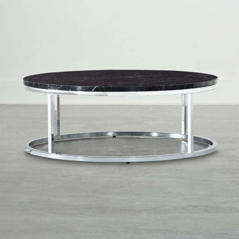 Smart Chrome Coffee Table with Black Marble Top CB2 Canada