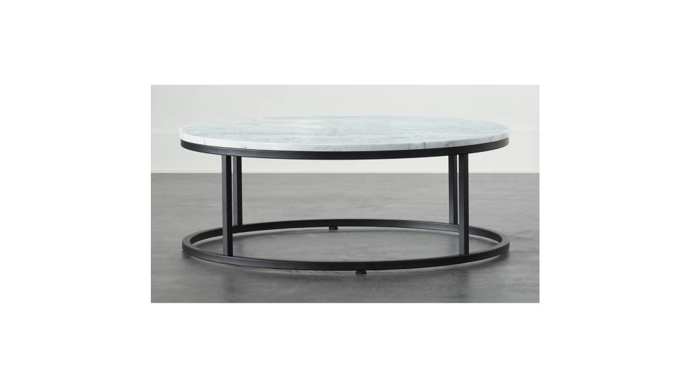 Smart Black Coffee Table with White Marble Top + Reviews