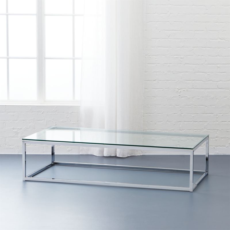 smart glass chrome and glass coffee table + Reviews | CB2