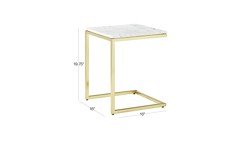 Smart Marble Brass C Table + Reviews CB2