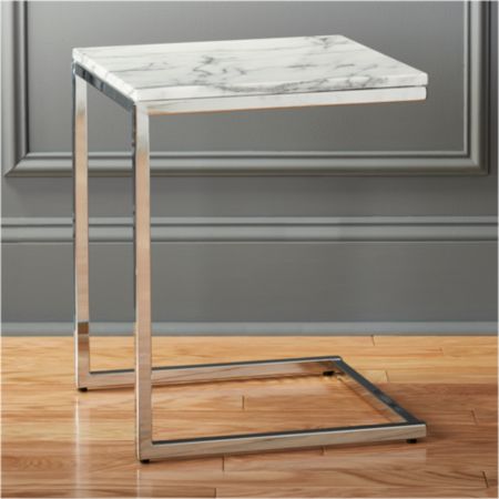 Smart Chrome C Table With White Marble Top Reviews Cb2