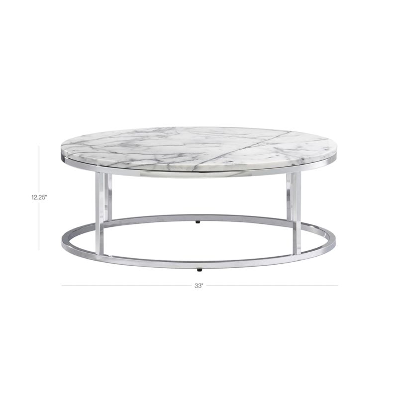 View Smart Round Marble Top Coffee Table - image 3 of 9