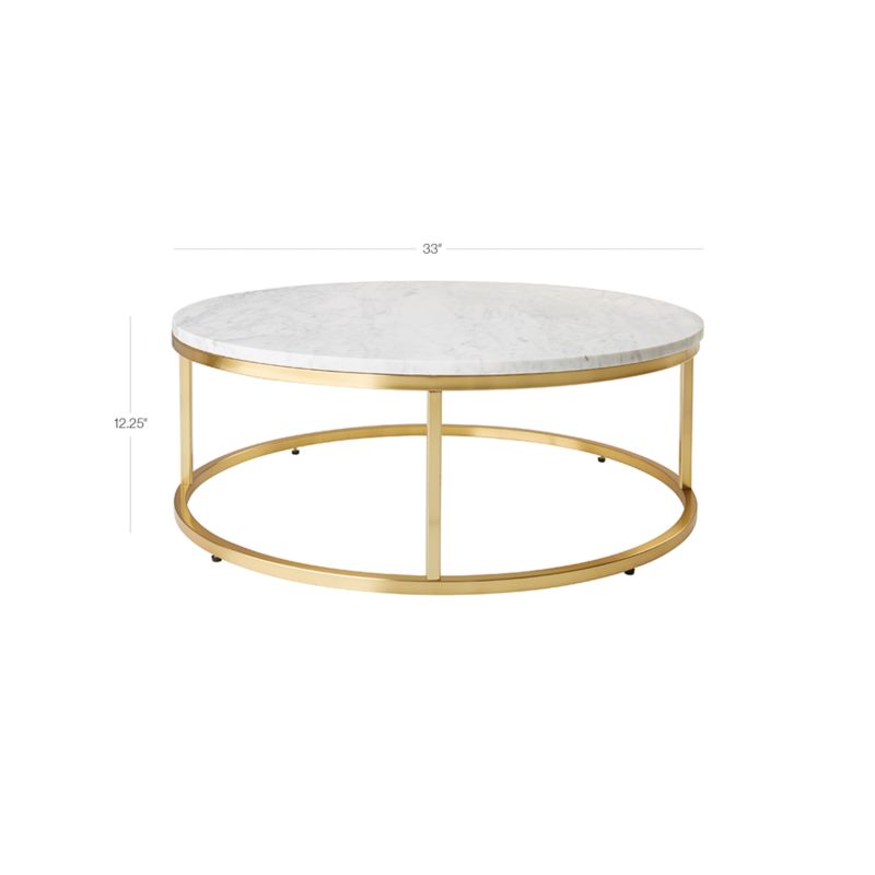 View Smart 33" Round Marble Brass Coffee Table - image 2 of 12