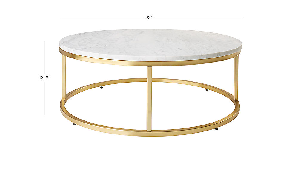 Smart Round Marble Brass Coffee Table + Reviews | CB2