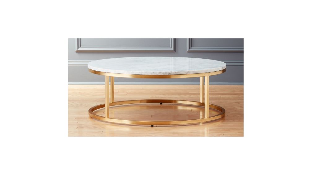 Smart Round Marble Brass Coffee Table + Reviews | CB2