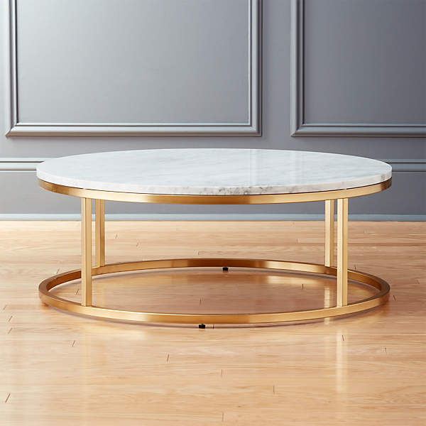 Smart Round Marble Brass Coffee Table, Used White Marble Coffee Table