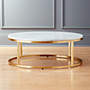 View Smart Round Marble Brass Coffee Table - image 1 of 7