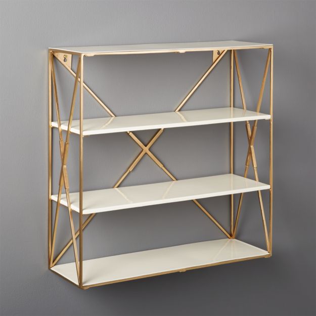 Smith Large Brass Wall Shelf + Reviews | CB2