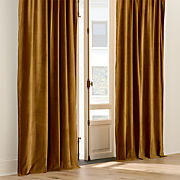 Smoked Amber Organic Cotton Velvet Window Curtain Panel 48"x84"