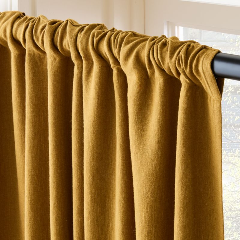 Smoked Amber EUROPEAN FLAX™-Certified Linen Blackout Window Curtain Panel 48''x84'' - image 4 of 6
