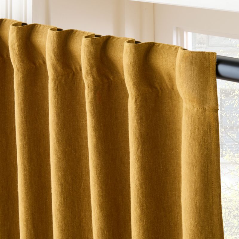 Smoked Amber EUROPEAN FLAX™-Certified Linen Blackout Window Curtain Panel 48''x84'' - image 3 of 6