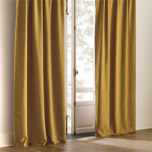 Smoked Amber European Linen Blackout Window Curtain Panel