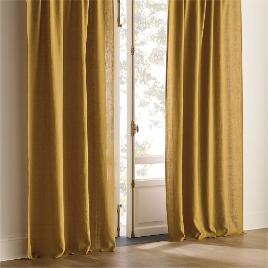 Smoked Amber European Linen Window Curtain Panel