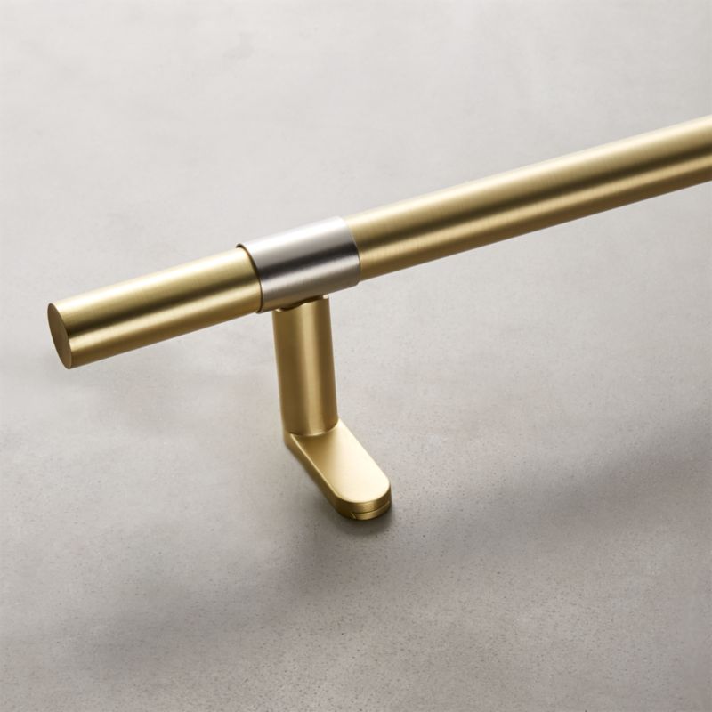 Seamless Black With Brass Band Curtain Rod Set 48 88 X1 Dia