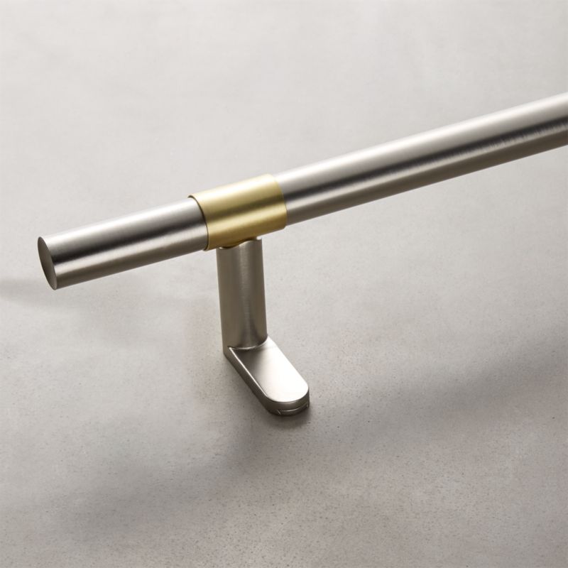Seamless Brass With Nickel Band Curtain Rod Set 48 88 X1 Dia