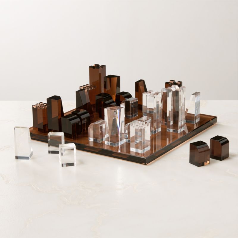 View Sienna Brown and Clear Acrylic Chess Set details