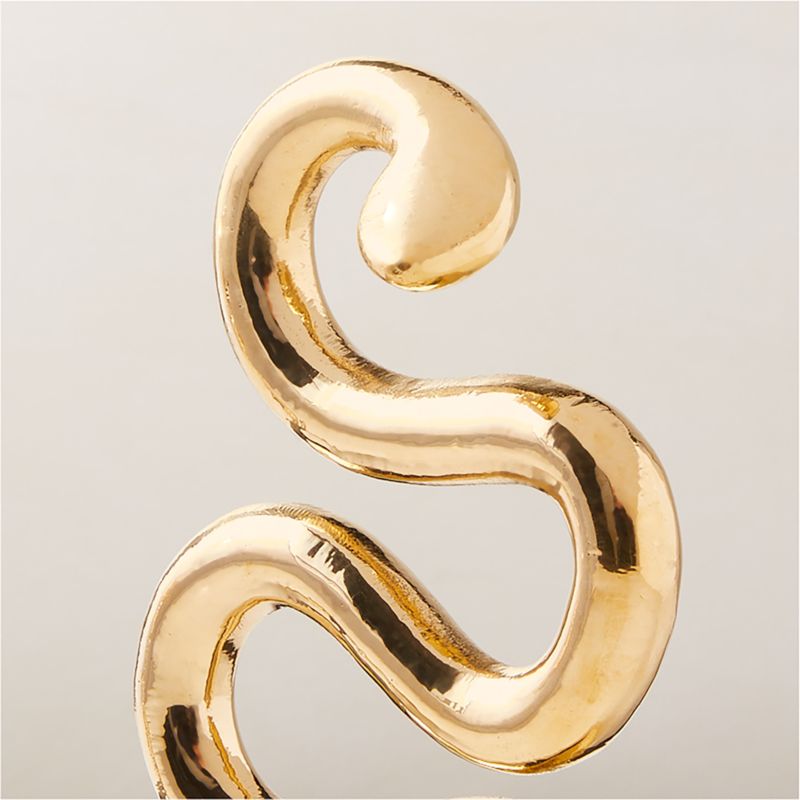 Polished Brass Snake Fireplace Andirons Set of 2 - image 2 of 3