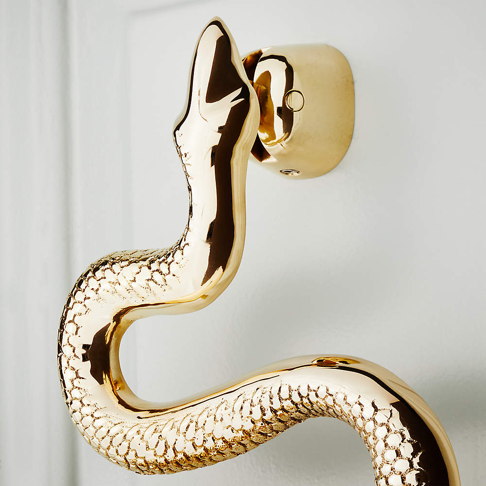 Modern Polished Brass Snake Door Knocker + Reviews