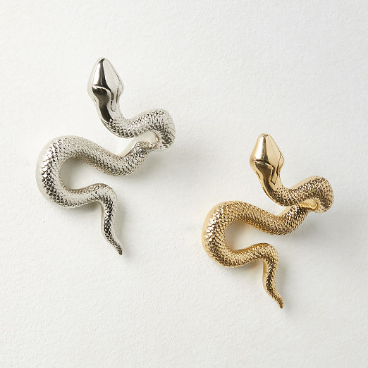 Unlacquered Brass Snake Wall Hook