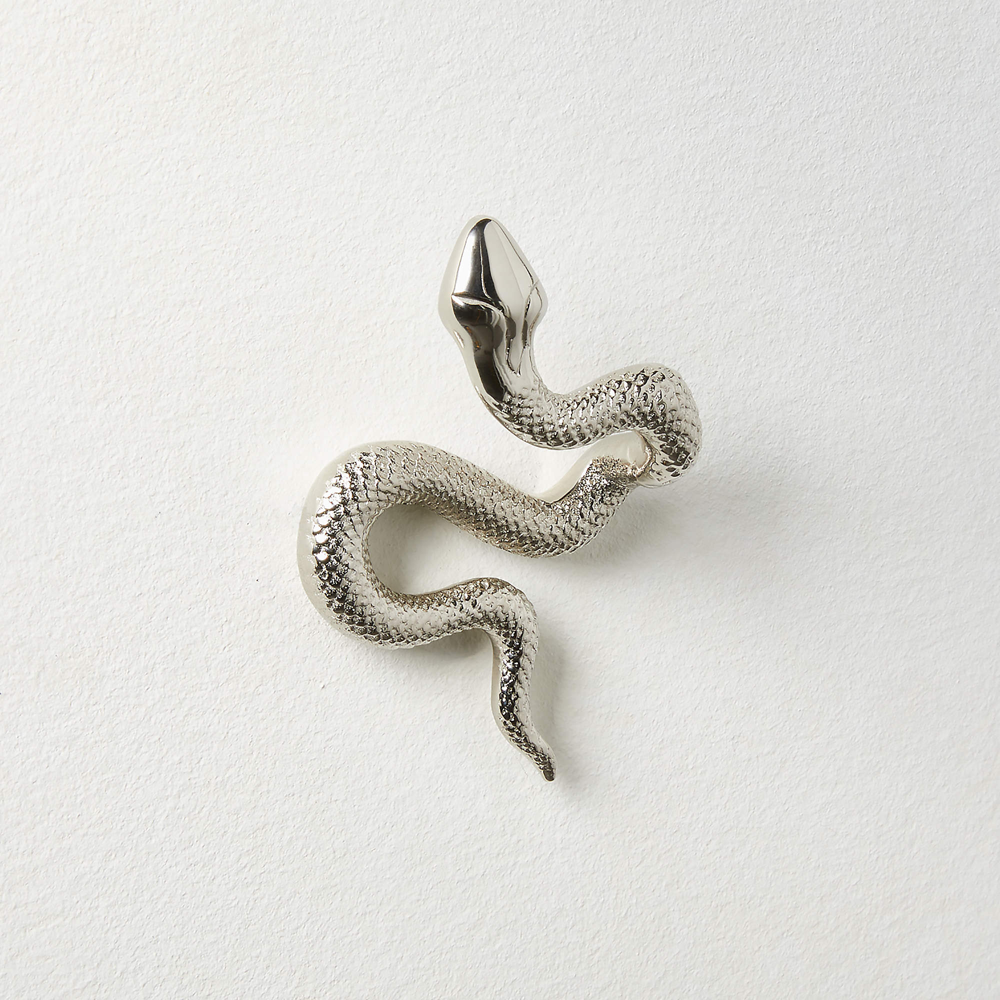 Modern Polished Nickel Snake Wall Hook + Reviews CB2