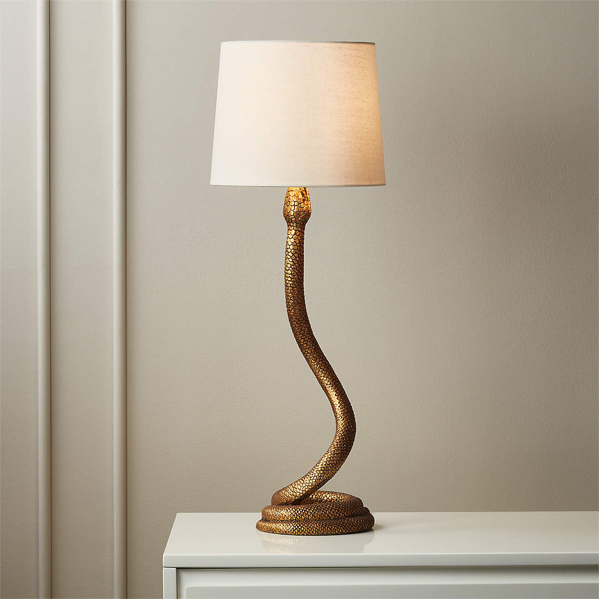 Serpentine Bronze Table Lamp