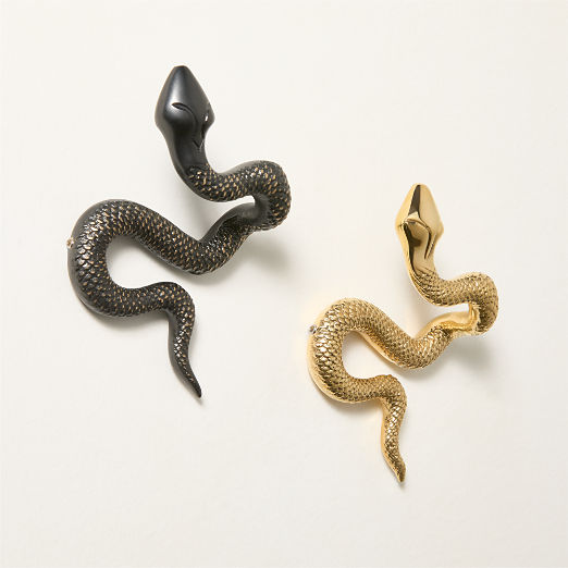 Unlacquered Brass Snake Wall Hook