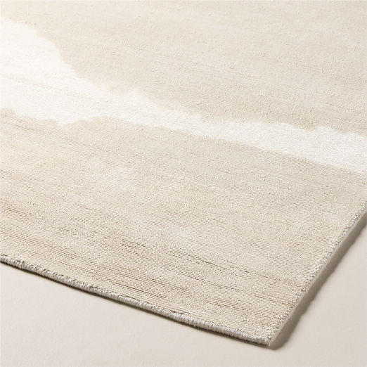 Sundown Handloomed Natural and Warm White TENCEL™ Lyocell Area Rug