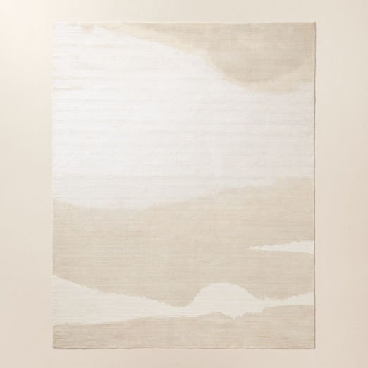 Sundown Handloomed Natural and Warm White TENCEL™ Lyocell Area Rug