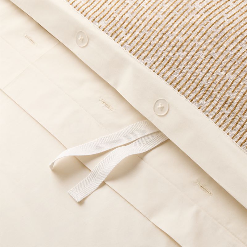 Sonnet Warm White and Smoked Amber EUROPEAN FLAx-Certified Linen and Cotton King Duvet Cover - image 3 of 5