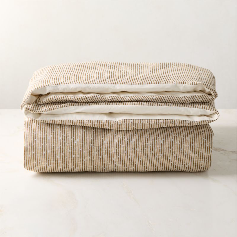 Sonnet Warm White and Smoked Amber EUROPEAN FLAx-Certified Linen and Cotton King Duvet Cover - image 4 of 5