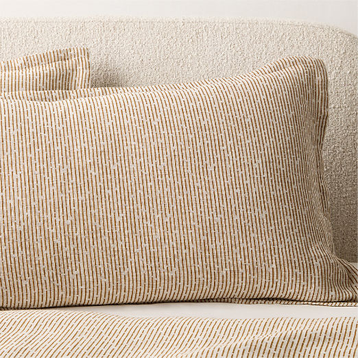 Sonnet Warm White and Smoked Amber EUROPEAN FLAX-Certified Linen and Cotton Pillow Shams Set of 2