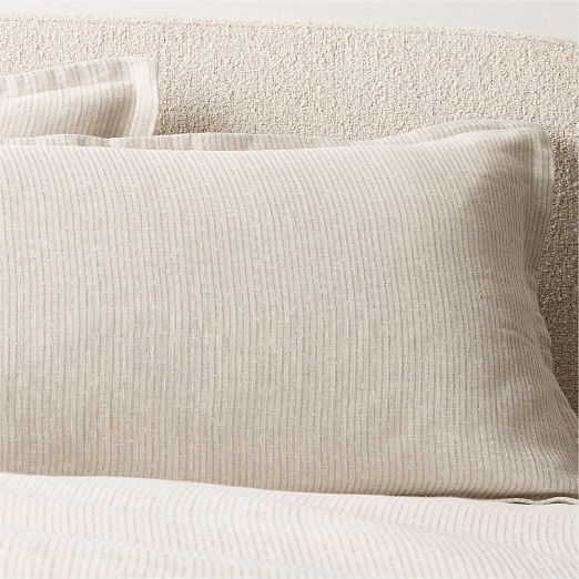 Sonnet Warm White and Cool Grey European Linen and Cotton Pillow Shams Set of 2