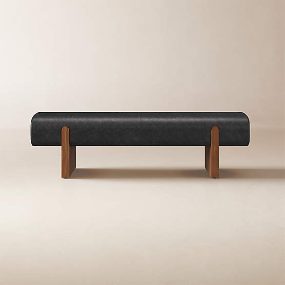 Socca Bello Black Leather Bench 55''