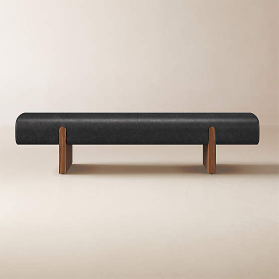 Socca Bello Black Leather Bench 67''