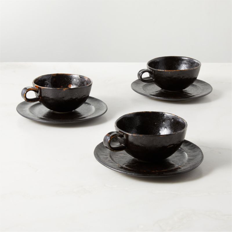 Socorro Black Cappuccino Mug and Saucer Set + Reviews