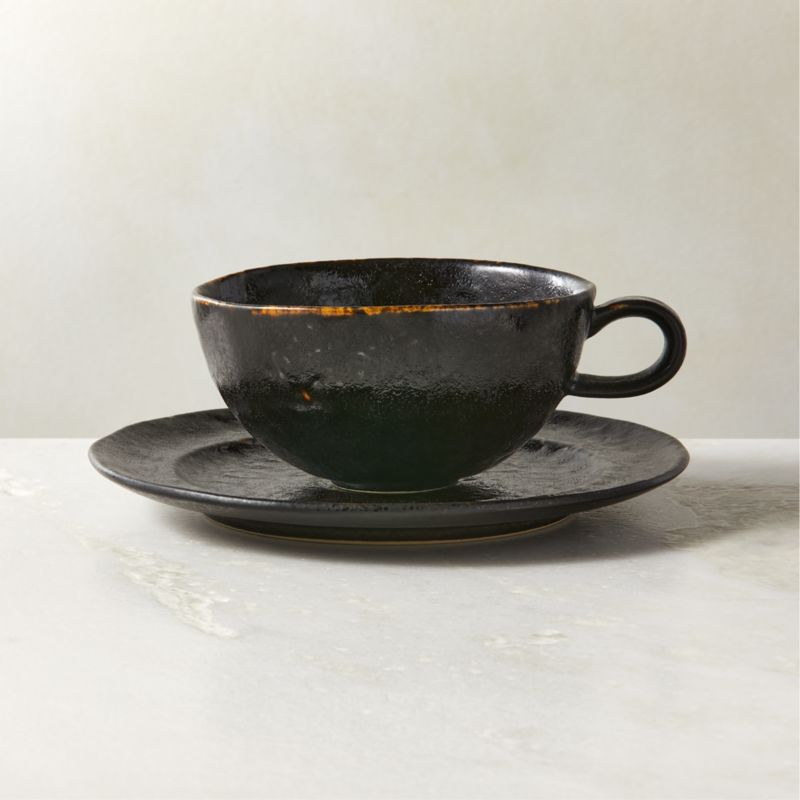 Socorro Black Cappuccino Mug and Saucer Set - image 0 of 4