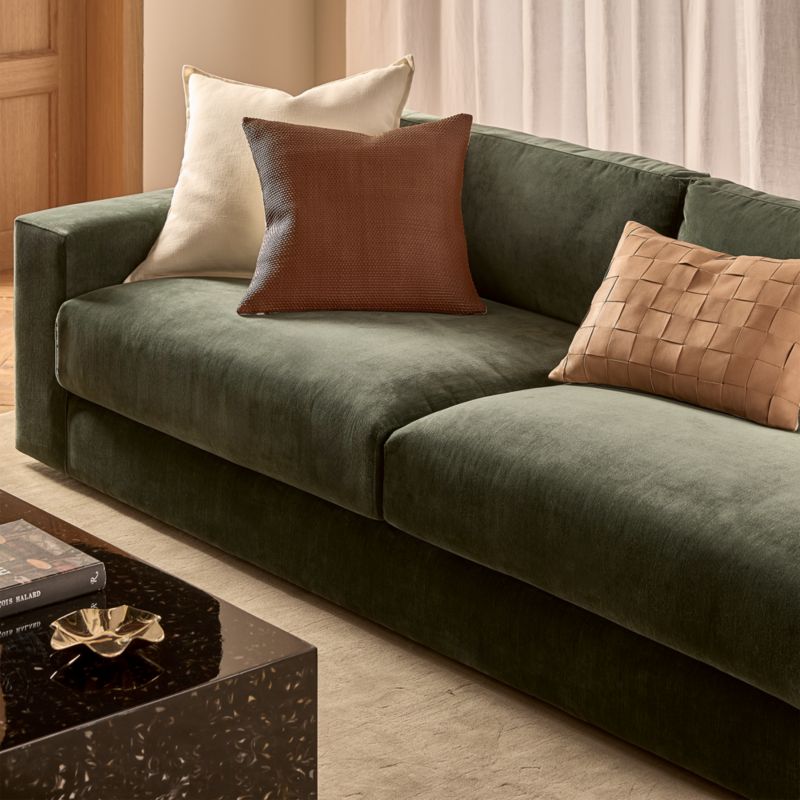 Benny Handwoven Brown Leather Throw Pillow With Down-Alternative Insert 20"x20" - image 5 of 6