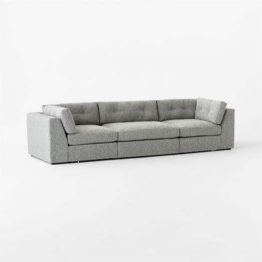 Sohla 3-Piece Grey Boucle Sectional Sofa