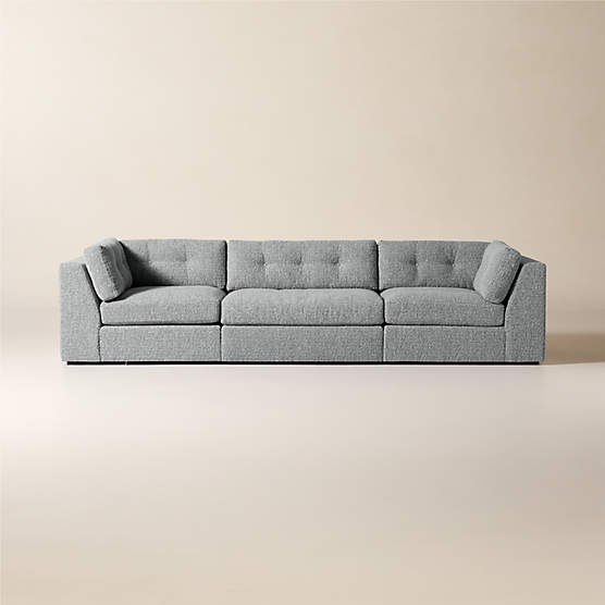 Sohla 3-Piece Grey Boucle Sectional Sofa