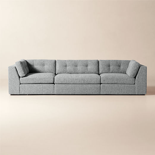 Sohla 3-Piece Grey Boucle Sectional Sofa